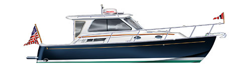 Yacht Exterior Illustration of Back Cove 33